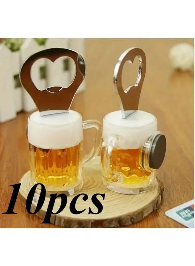 فتاحة زجاجات يدوية على شكل قلب أصفر 10 قطع ملحق مطبخ من الفولاذ المقاوم للصدأ - Image 5