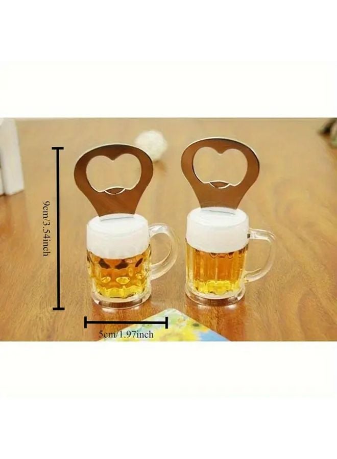 فتاحة زجاجات يدوية على شكل قلب أصفر 10 قطع ملحق مطبخ من الفولاذ المقاوم للصدأ - Image 4