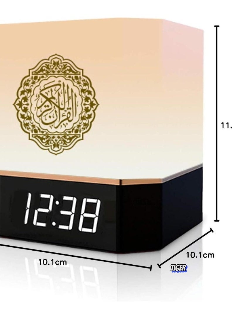 Gravity Quran Speaker with Lamp & Clock – 14 Language Translations, 18 Reciters, Azaan Settings & Mobile App Control, Perfect Islamic Gift for All Ages (Black) - Image 2