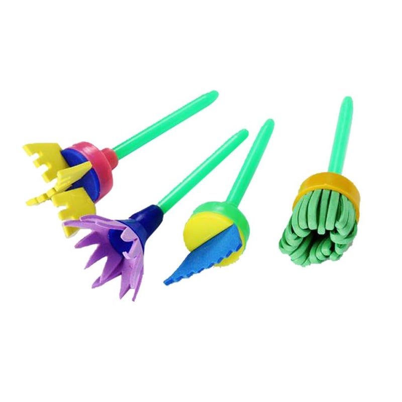 Brille Bee 4Pc Foam Brush Set – Versatile Brushes for Painting and Crafting - Image 1