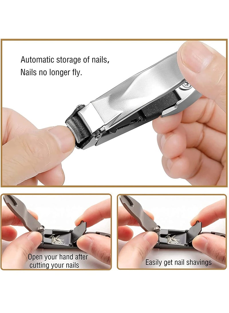 Nail Clippers with Catcher for Men and Women - Heavy-Duty Fingernail and Toenail Trimmer for Thick Nails - Complete Travel Nail Care Kit for Easy Trimming and Shaping. - Image 4