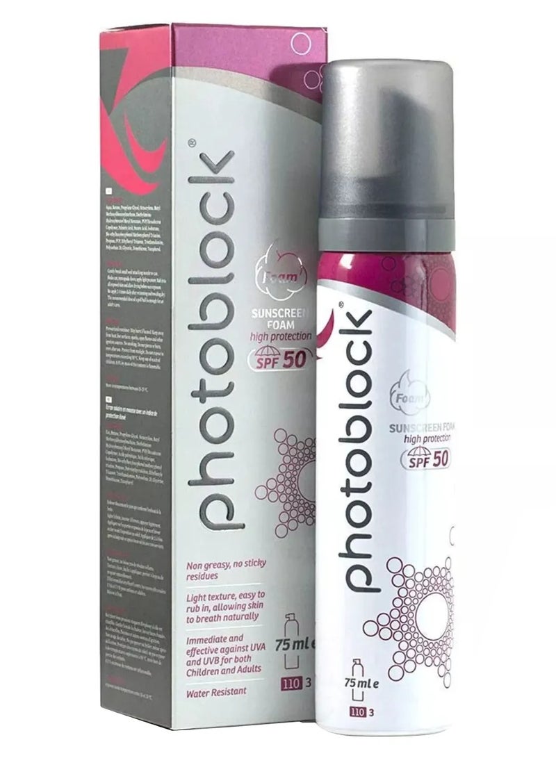 Derma Pella Photoblock SPF50+ Foam Sunscreen 75ml