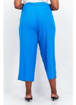 Bar III Women Plus Size Textured Straight Leg Pants, Aqua Blue  - Image 2