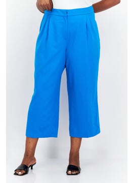 Bar III Women Plus Size Textured Straight Leg Pants, Aqua Blue  - Image 1
