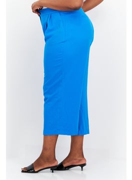 Bar III Women Plus Size Textured Straight Leg Pants, Aqua Blue  - Image 4