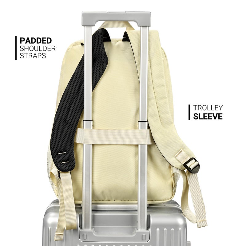 ZORFIN 26L Backpack for College, and Travel: Water Resistant Bookbag - Beige - Image 5