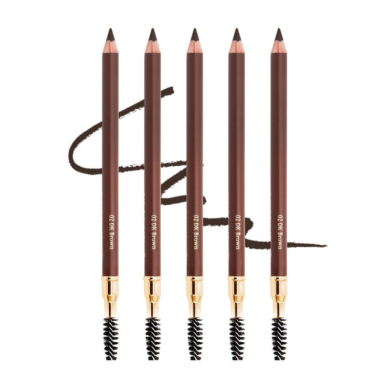 Bodermincer Eyebrow Pencil Longlasting Waterproof Durable Automaric Liner Eyebrow 5 Colors to Choose 5pcs 2 Dark Brown