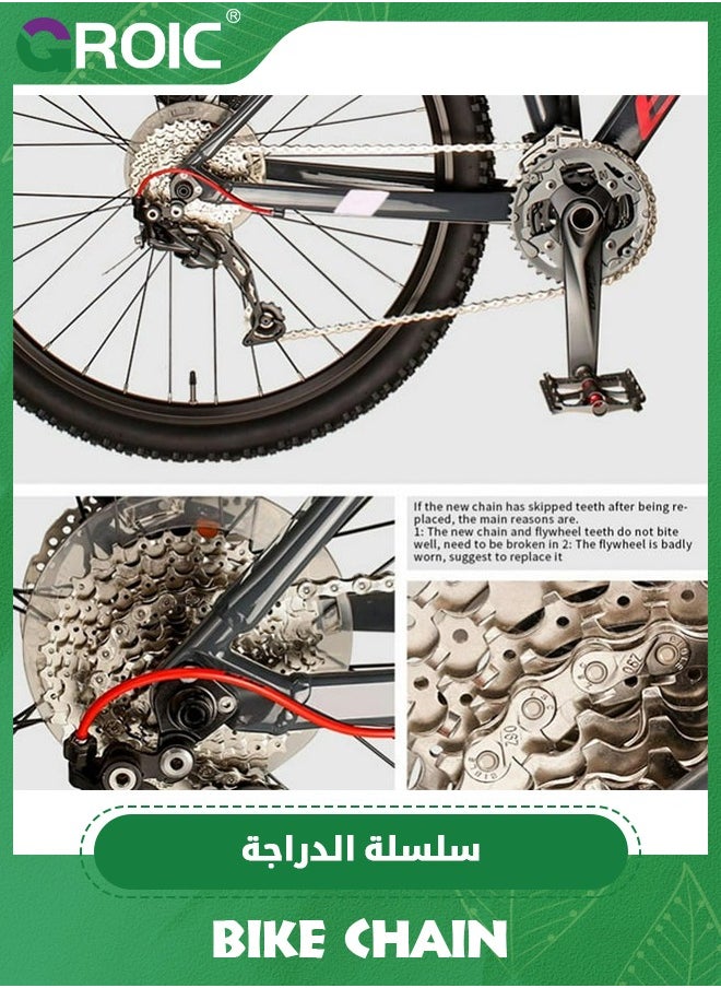 GROIC Bike Chain 10 Speed 116 Links Half Hollow Lightweight Sports Bicycle Chains 116 Links with Reserve Missing Link for Road Bike/MTB/BMX Chain  - Image 3