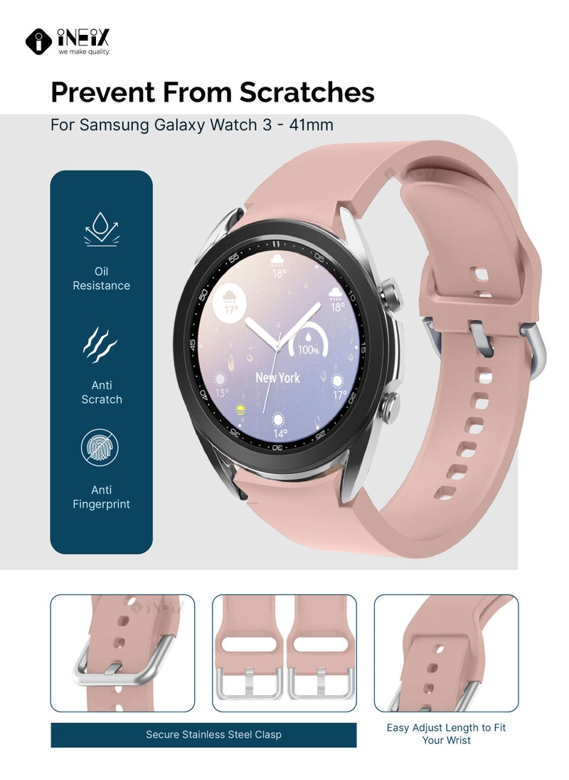 INEIX Silicone Replacement Strap For Samsung Galaxy Watch 3 41 mm Pink Sand  - Image 2