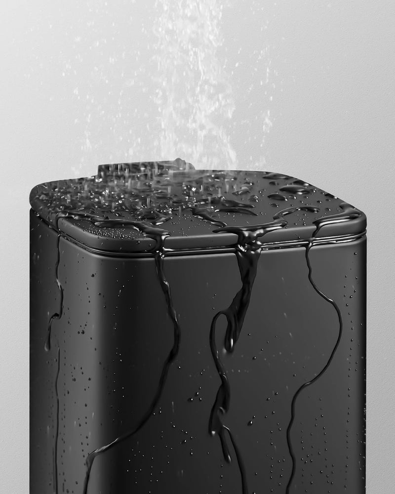 SONGMICS صندوق قمامة SONGMICS 6 لتر من الفولاذ الأسود مع غطاء يغلق برفق ودواسة - Image 3