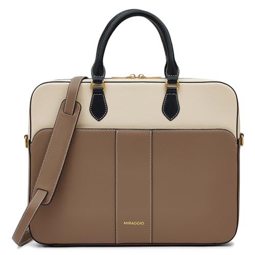 Miraggio Unisex Parker Laptop Bag | With Adjustable & Detachable Strap | Fits Up to 14 Inches Laptop, Ivory - Image 1