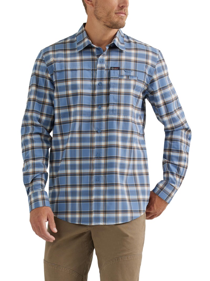 ATG قميص ATG من Wrangler بأكمام طويلة للرجال، نمط كاروهات كورونيت - Image 1