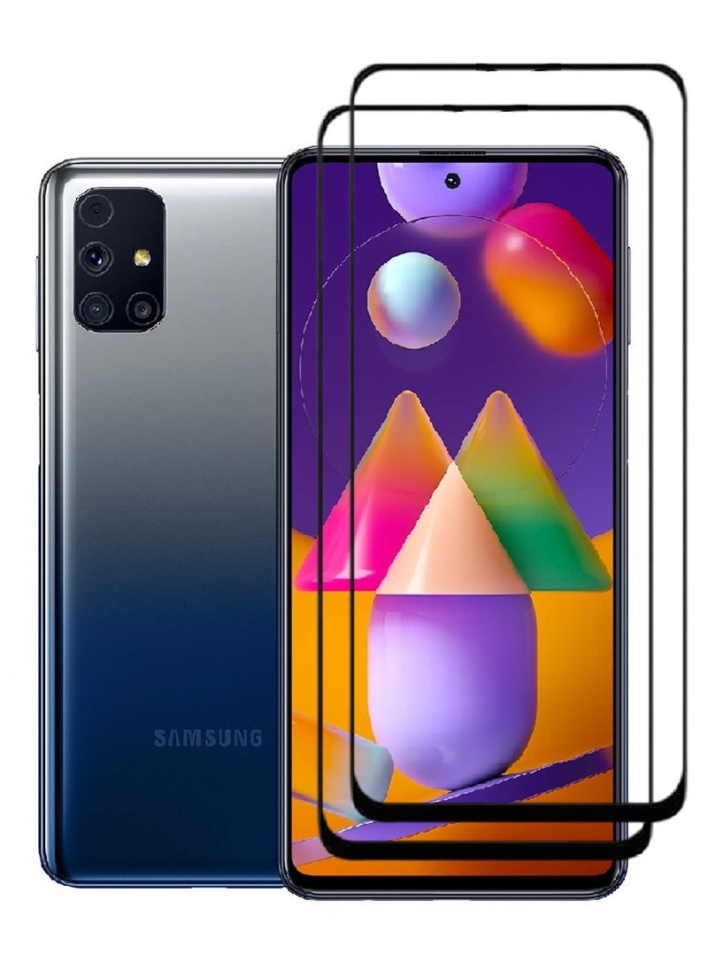 AINA 2 Pieces Tempered Glass Screen Protector 5D Designed For Samsung Galaxy M31s Full Glue Edge to Edge Full Screen Coverage And Bubble Free - Image 1