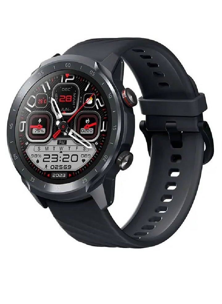 Mibro - A2 Sporty Bluetooth Calling Smart Watch 1.39 Inch HD Screen Round Dual Straps Optical Heart Rate Sensor SpO2 Sensor Accelerometer Bluetooth Connectivity 2 ATM Waterproof Smartwatch Black - Image 1