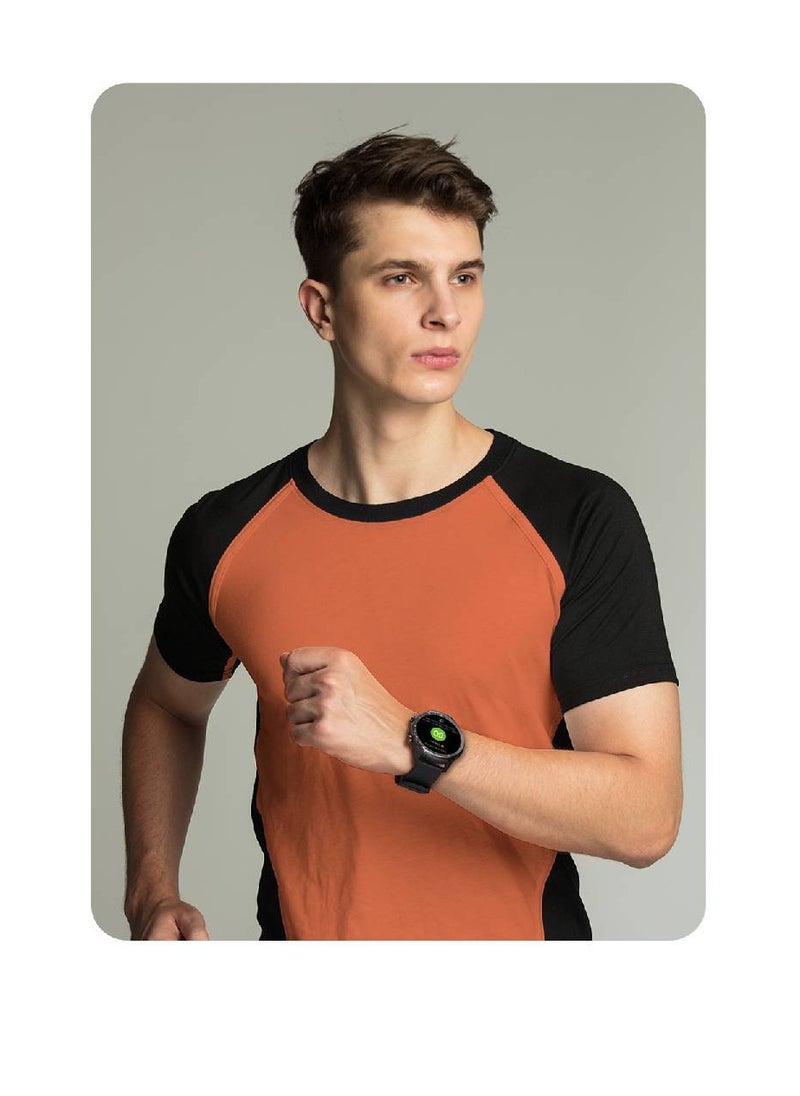 Mibro - A2 Sporty Bluetooth Calling Smart Watch 1.39 Inch HD Screen Round Dual Straps Optical Heart Rate Sensor SpO2 Sensor Accelerometer Bluetooth Connectivity 2 ATM Waterproof Smartwatch Black - Image 1