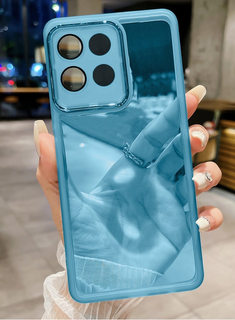 دبليو تيك غلاف خلفي أنيق من السيليكون الشفاف TPU لحماية كاميرا هاتف Honor X6c 4G 2025 رفيع للغاية مع حدود الكاميرا مطلية بالكهرباء - أزرق - Image 2