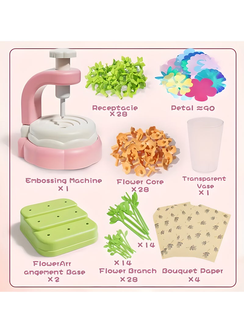 ليكسادا لعبة باقة زهور قماشية منقوشة للأطفال، مجموعة أدوات حرفية للأطفال - ألعاب زهور، اصنع باقة الزهور الخاصة بك، هدية نشاط فني وحرفي مناسبة للأعمار من 3 سنوات فأكثر، هدية عيد ميلاد تعليمية - Image 3