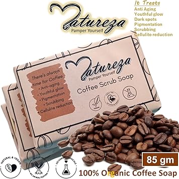 Natureza Organic Coffee scrub soap for deep cleansing anti ageing smooth spotless skin - Image 3