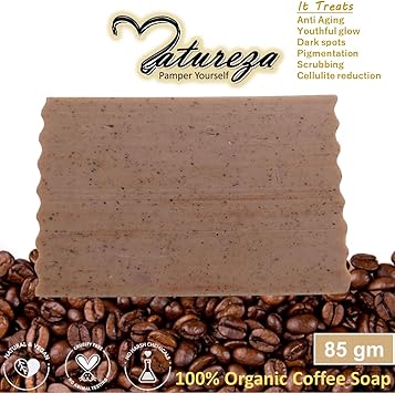 Natureza Organic Coffee scrub soap for deep cleansing anti ageing smooth spotless skin - Image 5