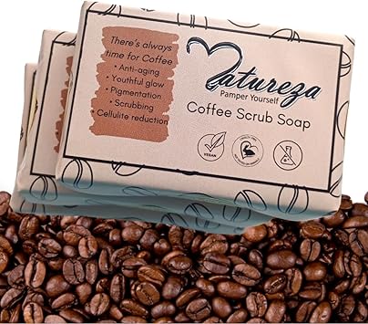 Natureza Organic Coffee scrub soap for deep cleansing anti ageing smooth spotless skin - Image 1