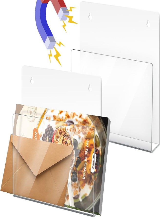 NiOffice 2-Pack Magnetic Acrylic File Holders with Clear View Panel for Notes, Recipes, Documents & More, Easy to Install & Space-Efficient for Refrigerators, Filing Cabinets & Metal Surfaces (Large) - Image 1