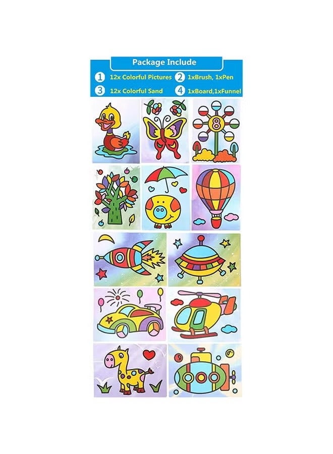 12 piece DIY Sand Drawing Board Set, Children's Sand Drawing Set, DIY Handmade Puzzle Toy Creative Sand Drawing  - Image 4