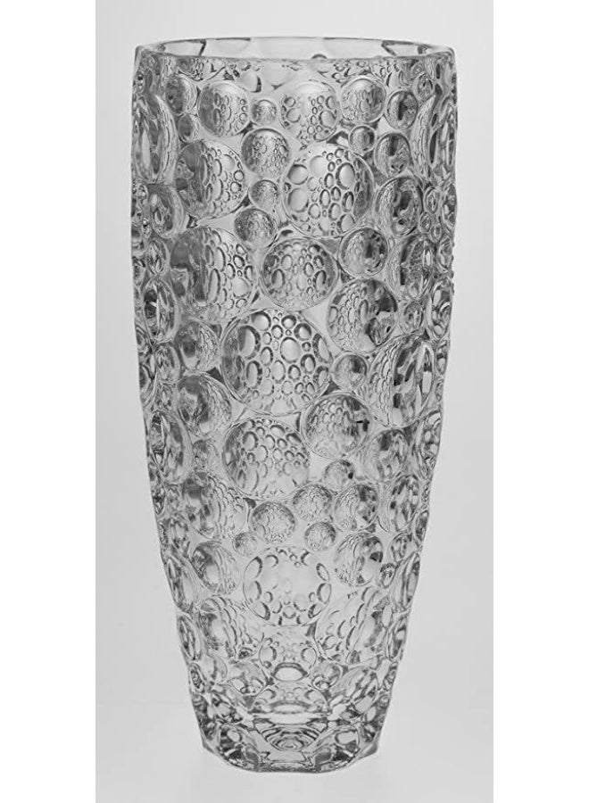 Glassware Clear Glass Vase with Raised Bubble Design, Elegant Cylinder Shape, Home Decoration and Flower Arrangement - Image 3