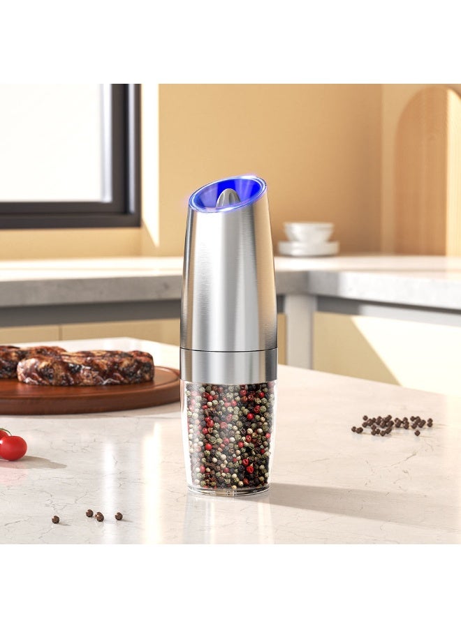 بروماس مطحنة ملح وفلفل كهربائية - مطحنة توابل أوتوماتيكية تعمل بالبطارية مع إمكانية تعديل درجة الخشونة وإضاءة LED - Image 1