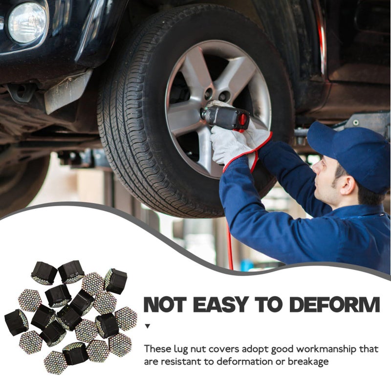 Purple Rhinestone Wheel Lug Nut Covers 20pcs Easy Install Lightweight Tire Accessories - Image 4