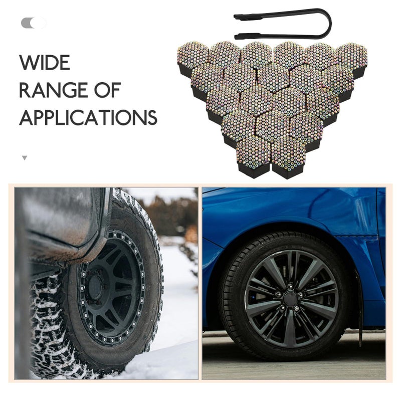 Purple Rhinestone Wheel Lug Nut Covers 20pcs Easy Install Lightweight Tire Accessories - Image 5