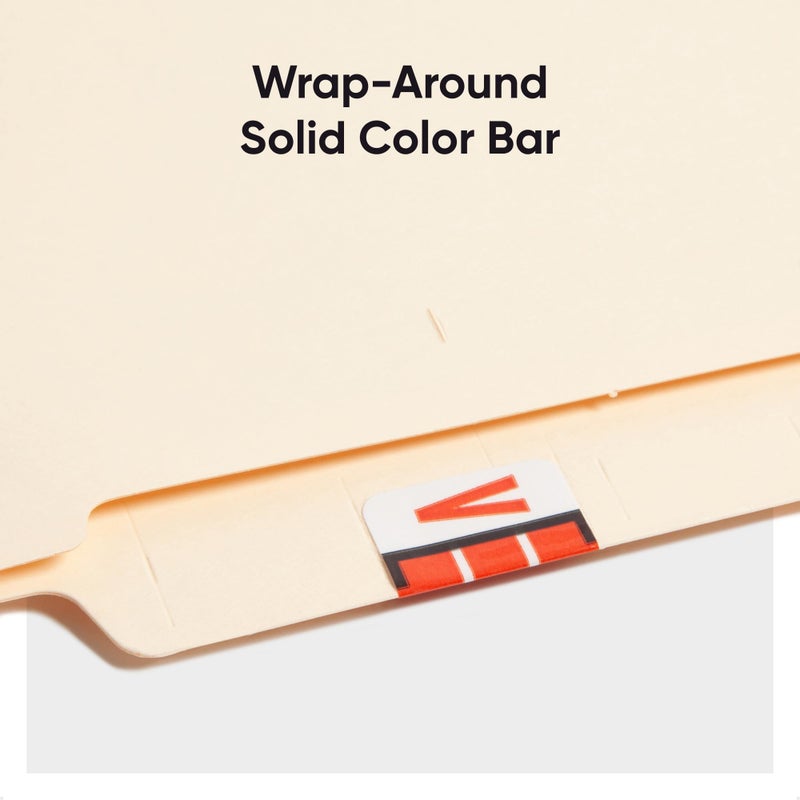 Smead BCCR Bar-Style Color-Coded Alphabetic Label, V, Label Roll, Dark Orange, 500 Labels per Roll, (67092) - Image 5