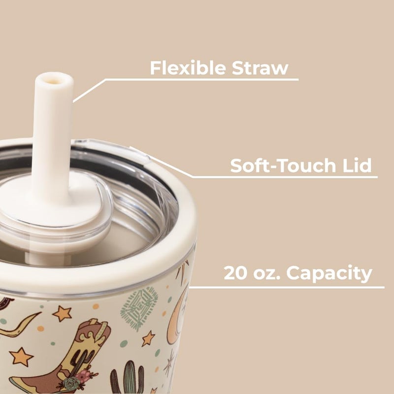 HydroJug Everyday Tumbler 20 oz â€“ Ceramic-Lined Insulated Tumbler with Straw and Soft-Touch Lid, Cup Holder Friendly, Double-Wall Vacuum Insulation, Reusable Travel Cup â€“ Rodeo - Image 4