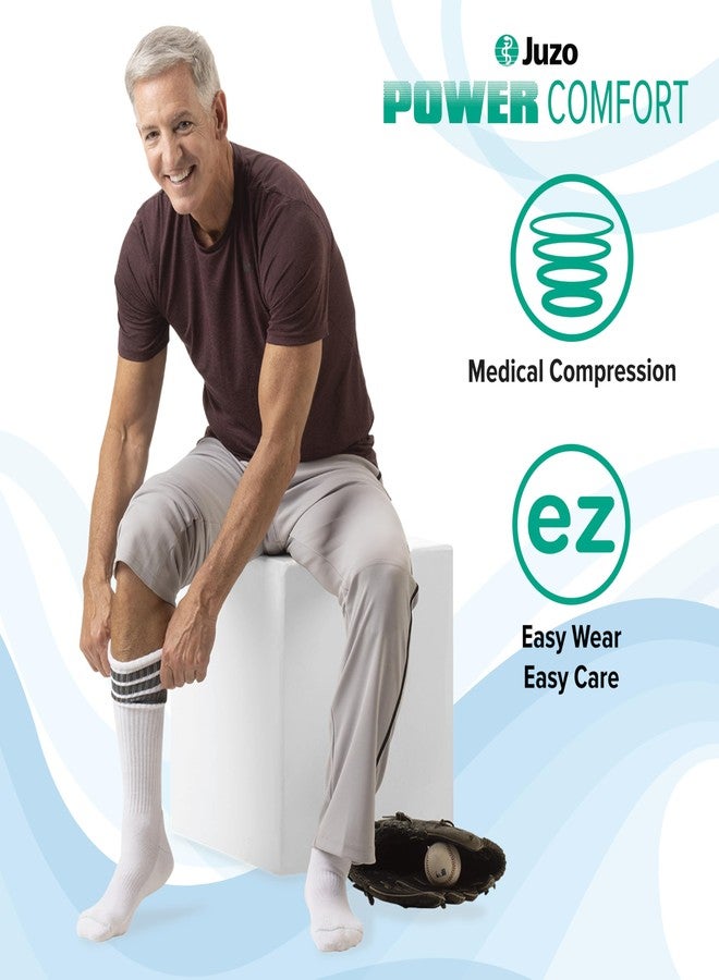 Juzo Power Comfort, 2601 Knee-High, 20-30 mmHg, Cushioned Sole Compression Sock - Men & Women, Standard, Medium, Retro Heather Gray - Image 3