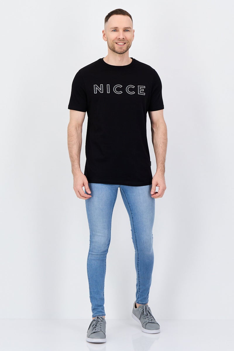 Nicce Men Crew Neck Brand Logo Short Sleeve T-Shirt, Black - Image 4