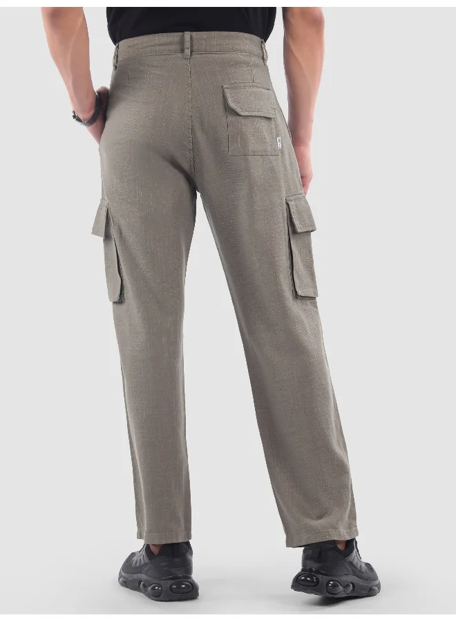 Beyoung Grey Adjustable Waist Cargo Pants