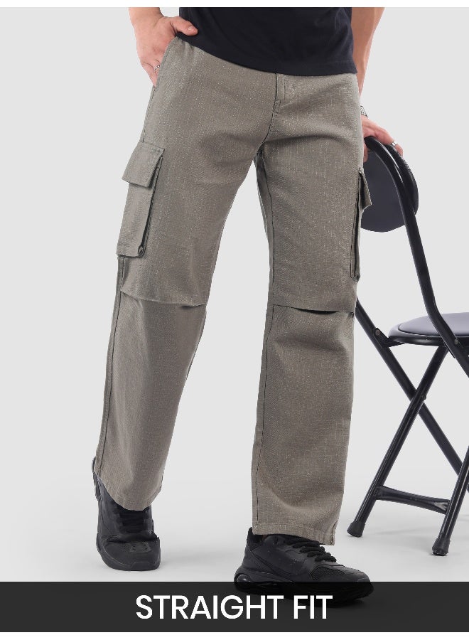 Beyoung Grey Adjustable Waist Cargo Pants  - Image 5