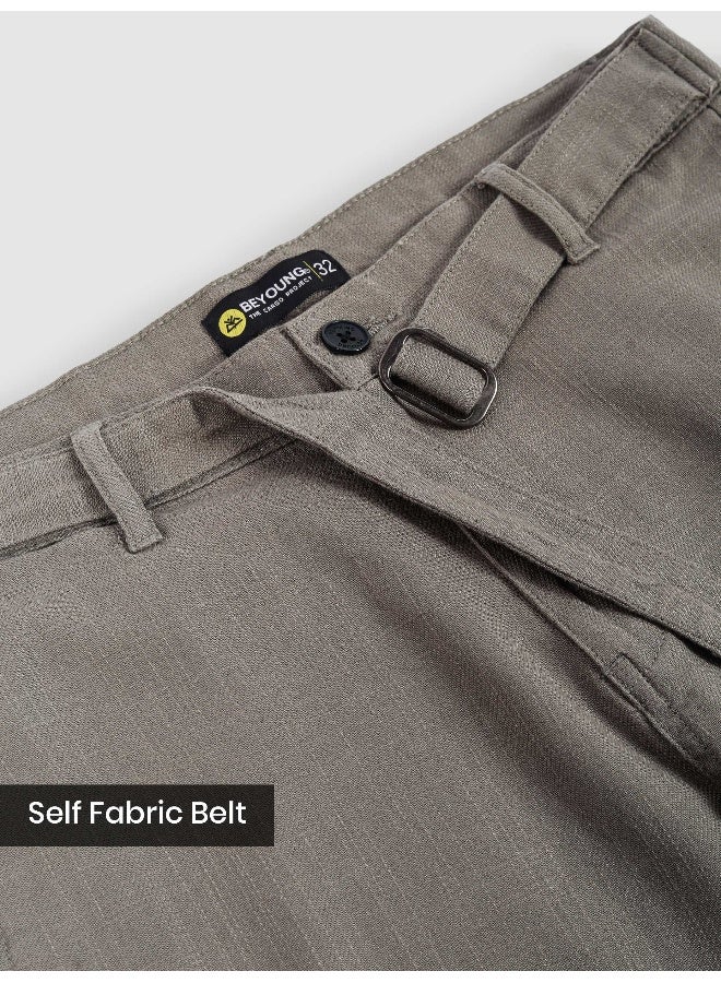 Beyoung Grey Adjustable Waist Cargo Pants  - Image 4
