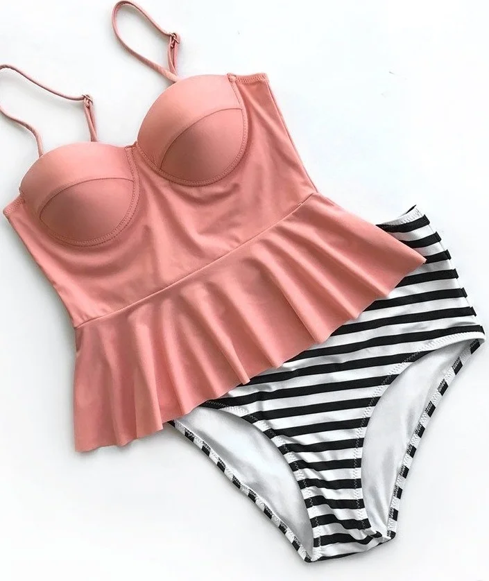 Angelsin High Waist Tankini Set