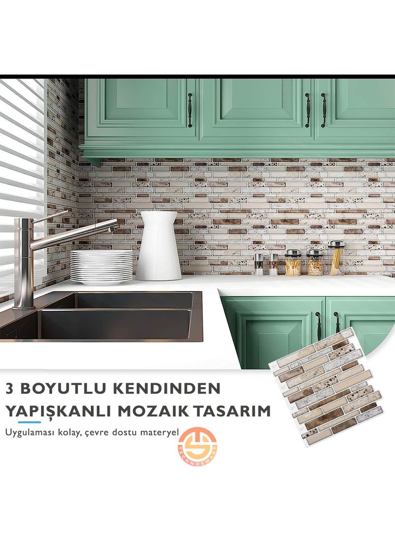 Technosmart 1Pcs 3D Self-Adhesive 30×30CM Coating Mosaic View PVC Wall Sticker Kitchen Bathroom  - Image 2