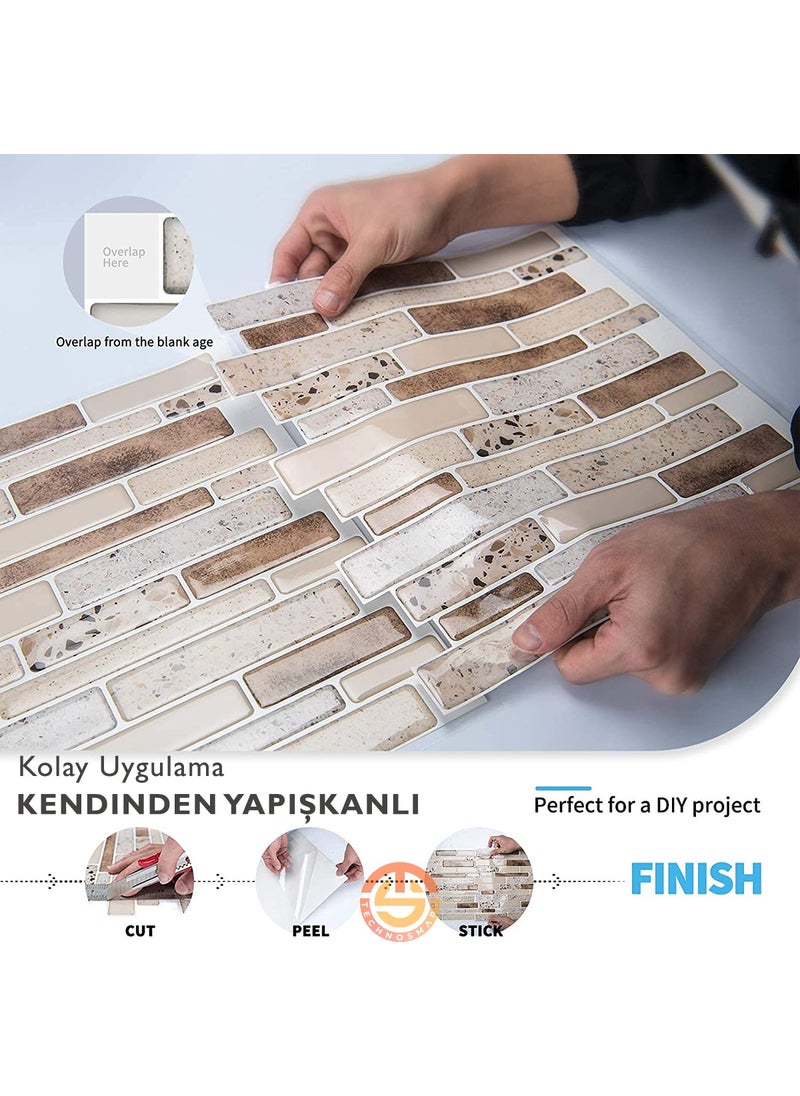 Technosmart 1Pcs 3D Self-Adhesive 30×30CM Coating Mosaic View PVC Wall Sticker Kitchen Bathroom  - Image 4