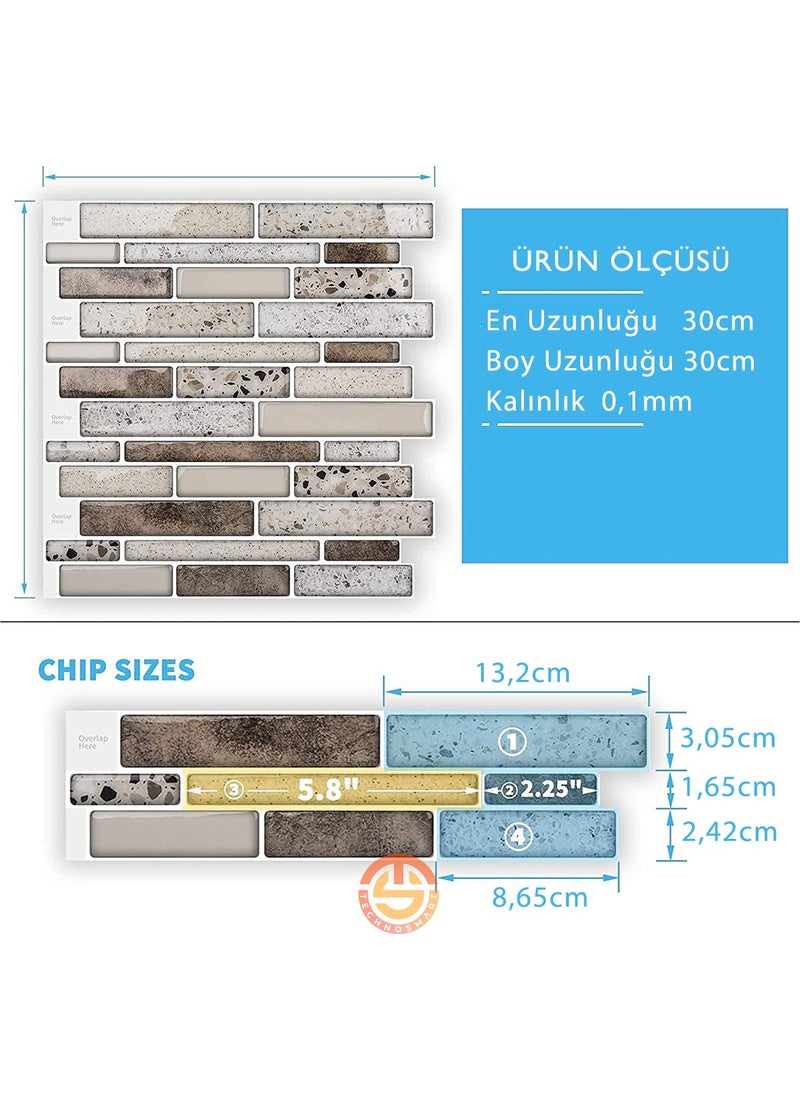 Technosmart 1Pcs 3D Self-Adhesive 30×30CM Coating Mosaic View PVC Wall Sticker Kitchen Bathroom  - Image 5