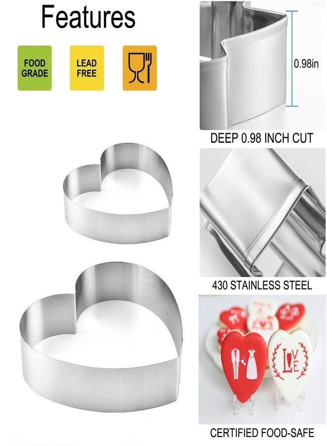 Q-BAKER 5 Pieces Heart Cookie Cutter 3.95", 3.35", 2.75", 2.36",1.37" Valentine’s Day Cookie Cutters for Baking and Decorating Anniversary, Bridal, Engagement and Valentine - Image 2