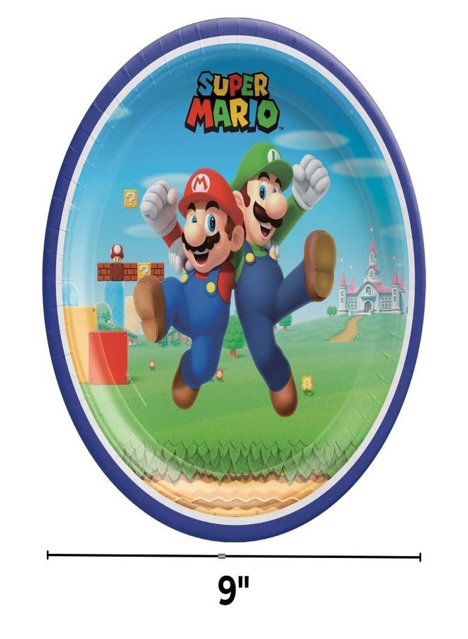 Amscan Multicolor Super Mario Brothers Round Paper Plates (9") Pack of 8 - Vibrant Party Tableware for Birthdays, Celebrations & Events - Image 3