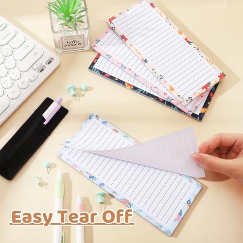 Thboxes 4 Pack Magnetic Note Pad for Fridge with Pen Holder, Totally 200 Sheets Magnetic To Do List, Shopping List, Grocery List, Memo Pads for Refrigerator（Floral Design） - Image 2