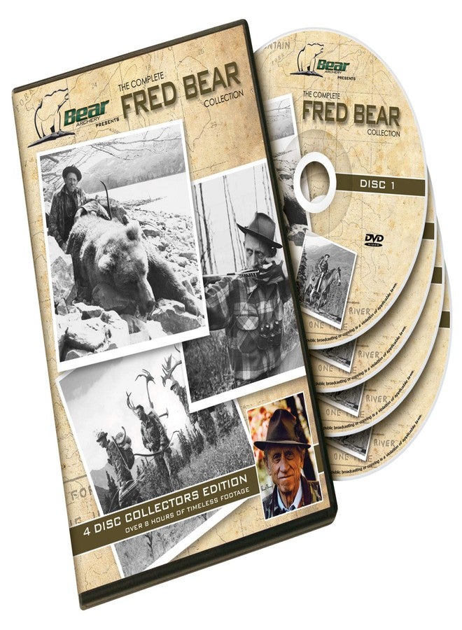 Bear Archery Fred Bear DVD Collection, 4-Disc Set Featuring Over 8 Hours of Vintage Bowhunting Footage, Fred Bear Big Game Adventures, Art Young Documentary, Classic Archery Films