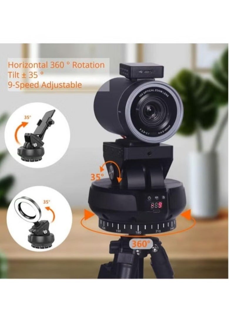 2.4G Electronic Camera Tripod Head, 360 Degree Rotation Portable Motorized Pan Tilt Head, Compact Motorized Panoramic Tripod Head With Wireless Remote Control, (Set 3)  - Image 3