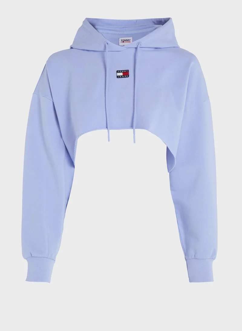 TOMMY JEANS Logo Knitted Crop Hoodie