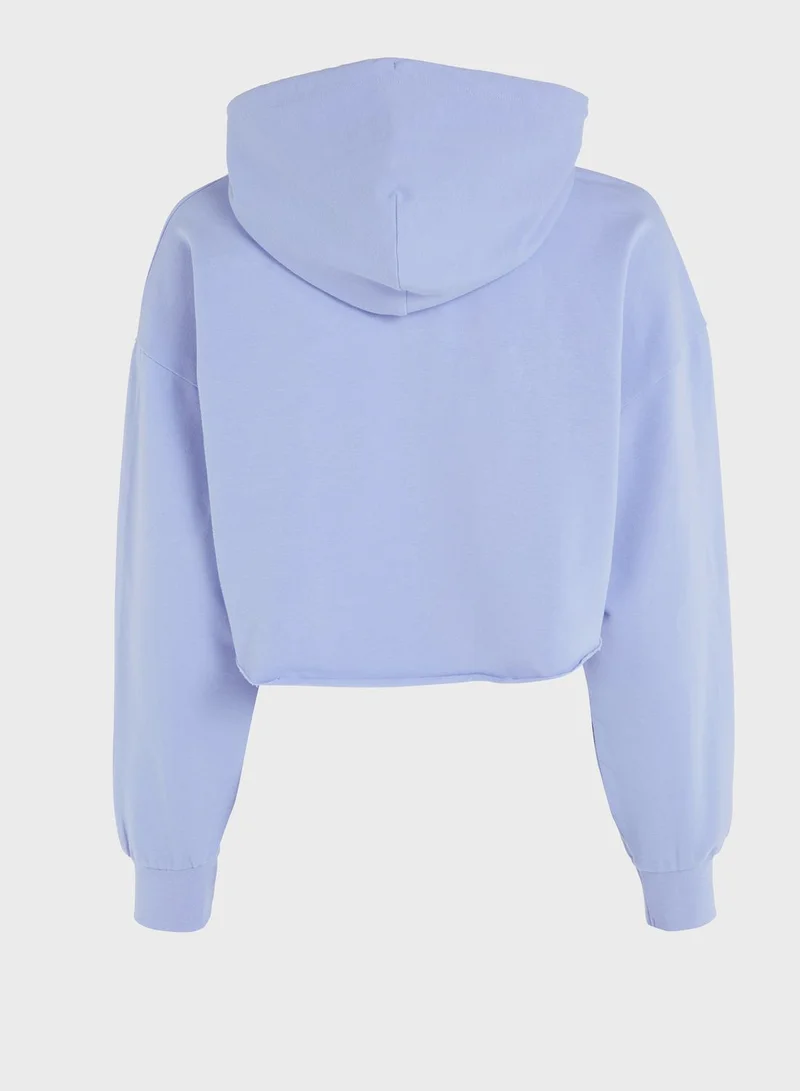 TOMMY JEANS Logo Knitted Crop Hoodie