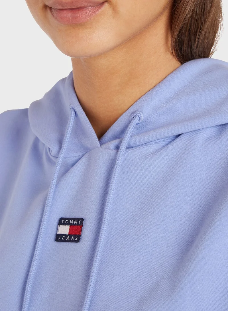 TOMMY JEANS Logo Knitted Crop Hoodie