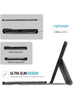 روك بو جراب لوحة المفاتيح لجهاز Galaxy Tab S6 Lite 10.4 بوصة 2022 2020 غطاء ذكي رفيع وخفيف الوزن مع لوحة مفاتيح لاسلكية لجهاز Galaxy Tab S6 Lite 10.4 '' SM-P613 P619 P610 P615  - Image 4